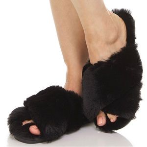 Flora by Flora Nikrooz ladies criss cross slide slippers, nwt